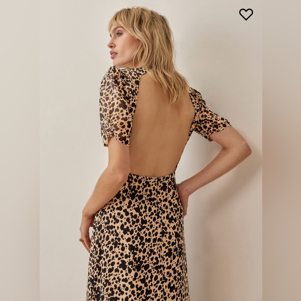 Reformation Leopard Print Midi Dress